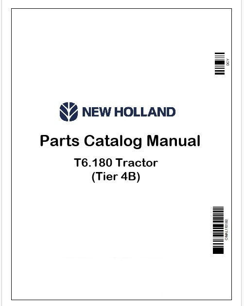 New Holland T6.180 Tractor Parts Catalog Manual Instant PDF (Tier 4B)
