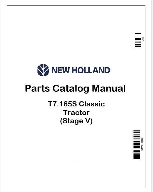 New Holland T7.165S Classic Tractor Parts Catalog Manual Instant PDF (Stage V)