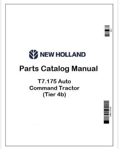 New Holland T7.175 Auto Command Tractor Parts Catalog Manual Instant PDF (Tier 4b)