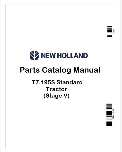 New Holland T7.195S Standard Tractor Parts Catalog Manual Instant PDF (Stage V)