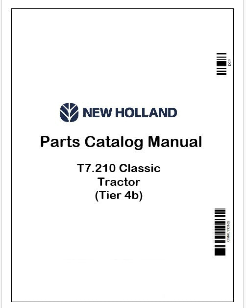 New Holland T7.210 Classic Tractor Parts Catalog Manual Instant PDF (Tier 4b)