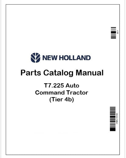 New Holland T7.225 Auto Command Tractor Parts Catalog Manual Instant PDF (Tier 4b)