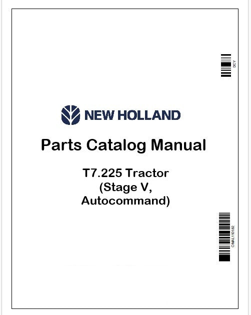 New Holland T7.225 Tractor Parts Catalog Manual Instant PDF (Stage V, Autocommand)