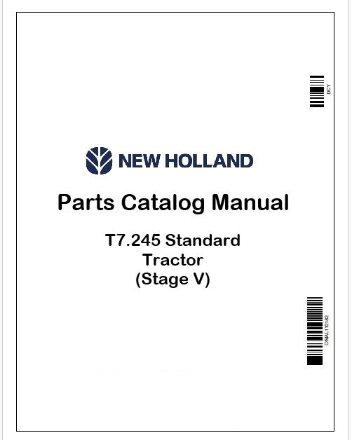 New Holland T7.245 Standard Tractor Parts Catalog Manual Instant PDF (Stage V)