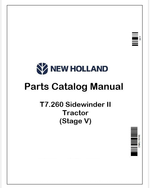 New Holland T7.260 Sidewinder II Tractor Parts Catalog Manual Instant PDF (Stage V)