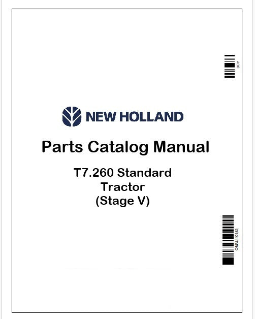 New Holland T7.260 Standard Tractor Parts Catalog Manual Instant PDF (Stage V)
