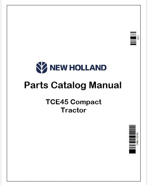 New Holland TCE45 Compact Tractor Parts Catalog Manual Instant PDF