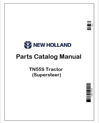 New Holland TN55S Tractor Parts Catalog Manual Instant PDF (Supersteer)