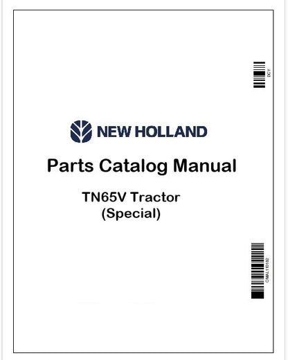 New Holland TN65V Tractor Parts Catalog Manual Instant PDF (Special)