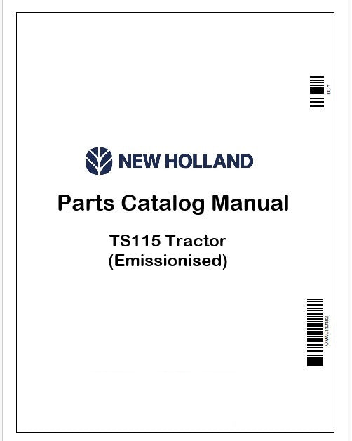 New Holland TS115 Tractor Parts Catalog Manual Instant PDF (Emissionised)