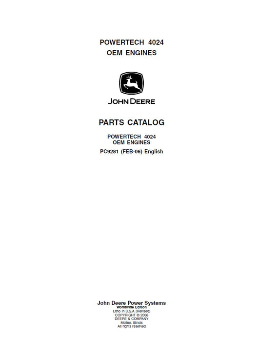 Powertech 2.4 L, 4024 Engine Pdf Parts Catalog Manual