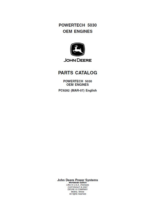 Powertech 3.0 L, 5030 Engine Pdf Parts Catalog Manual