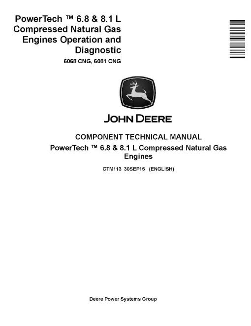 Powertech 6068, 6081 Compressed Natural Gas Engines Operationa and Diagnostic Manual (CTM113)
