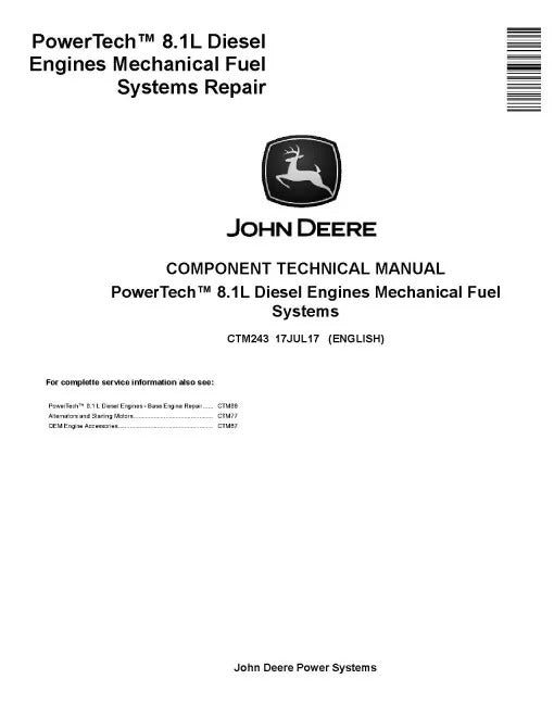 PowerTech 8.1L Diesel Engines Mechanical Fuel Systems Pdf Repair Service Manual (CTM243)