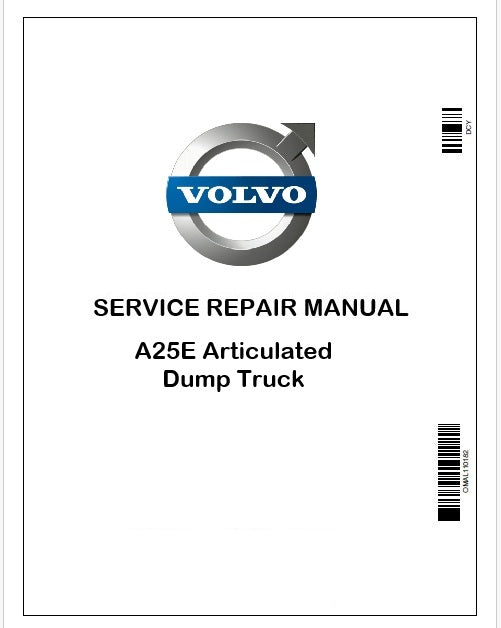 Volvo A25E Articulated Dump Truck Repair Service Manual Instant PDF