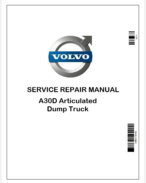 Volvo A30D Articulated Dump Truck Repair Service Manual Instant PDF