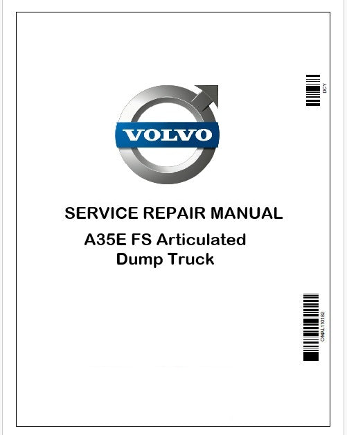 Volvo A35E FS Articulated Dump Truck Repair Service Manual Instant PDF