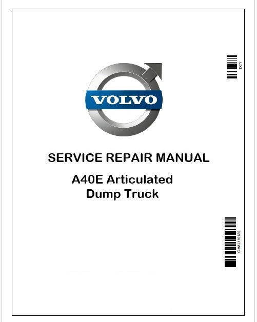 Volvo A40E Articulated Dump Truck Repair Service Manual Instant PDF