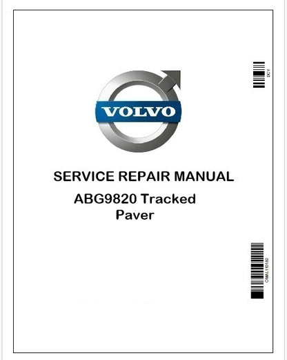 Volvo ABG9820 Tracked Paver Repair Service Manual Instant PDF