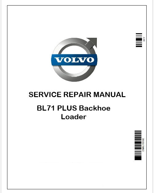 Volvo BL71 PLUS Backhoe Loader Repair Service Manual Instant PDF