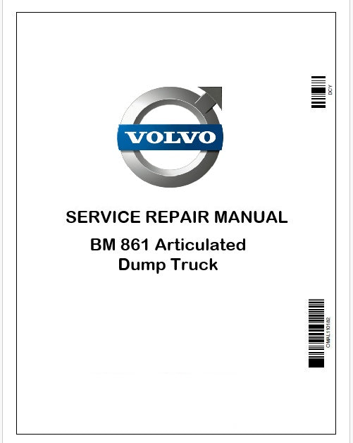 Volvo BM 861 Articulated Dump Truck Repair Service Manual Instant PDF