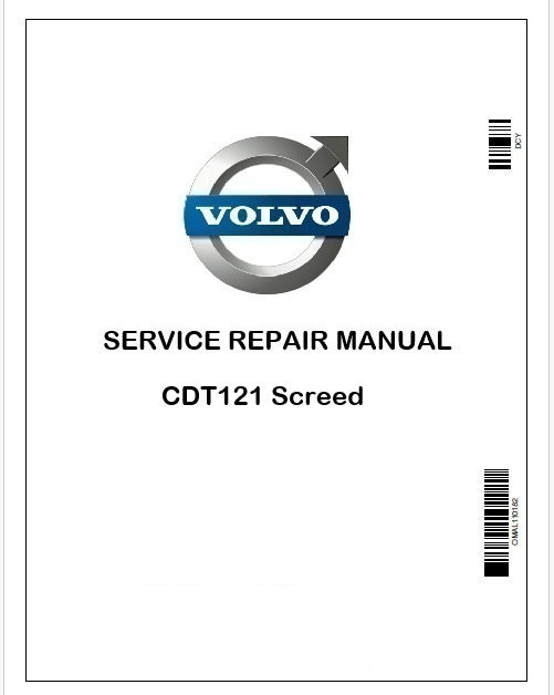 Volvo CDT121 Screed Repair Service Manual Instant PDF