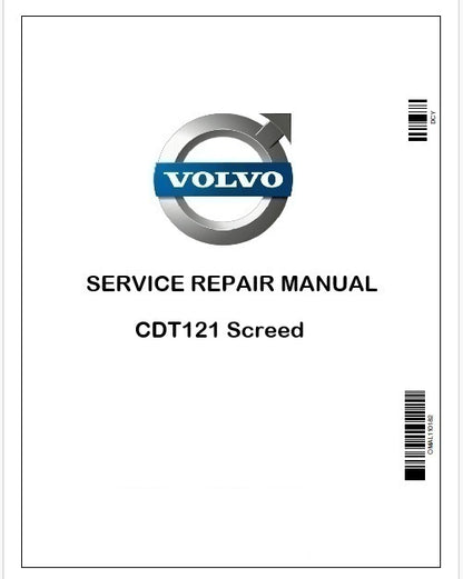 Volvo CDT121 Screed Repair Service Manual Instant PDF