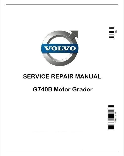 Volvo G740B Motor Grader Repair Service Manual Instant PDF