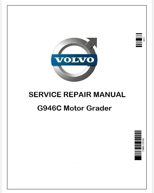Volvo G946C Motor Grader Repair Service Manual Instant PDF