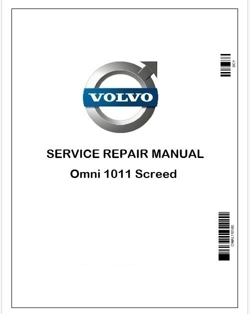 Volvo Omni 1011 Screed Repair Service Manual Instant PDF