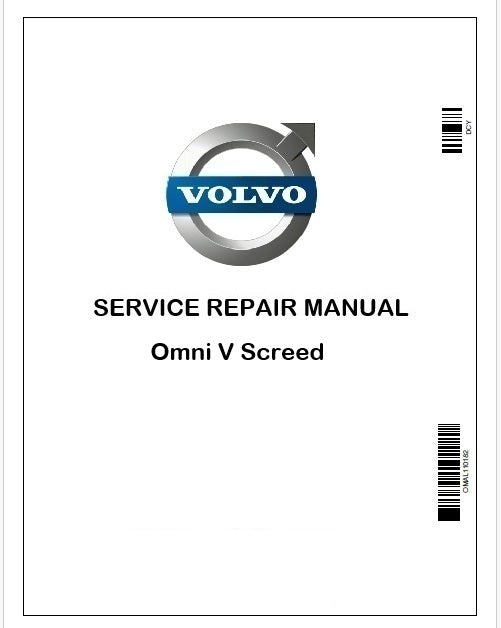 Volvo Omni V Screed Repair Service Manual Instant PDF