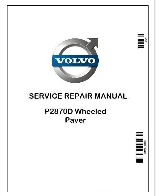 Volvo P2870D Wheeled Paver Repair Service Manual PDF PID:12788546