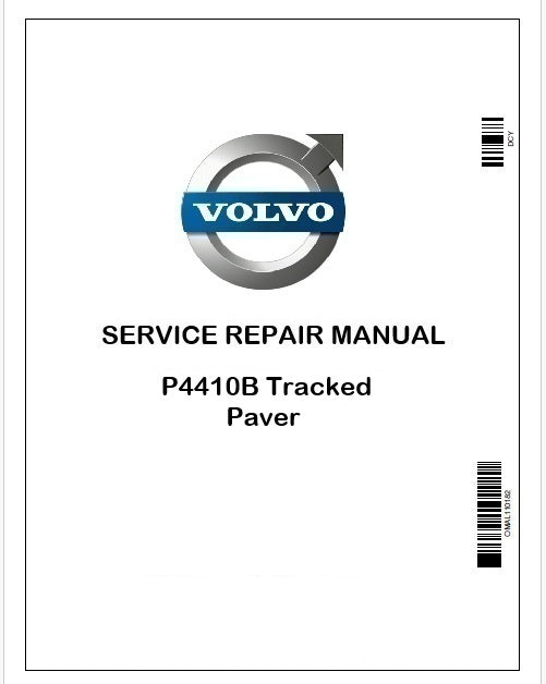 Volvo P4410B Tracked Paver Repair Service Manual PDF