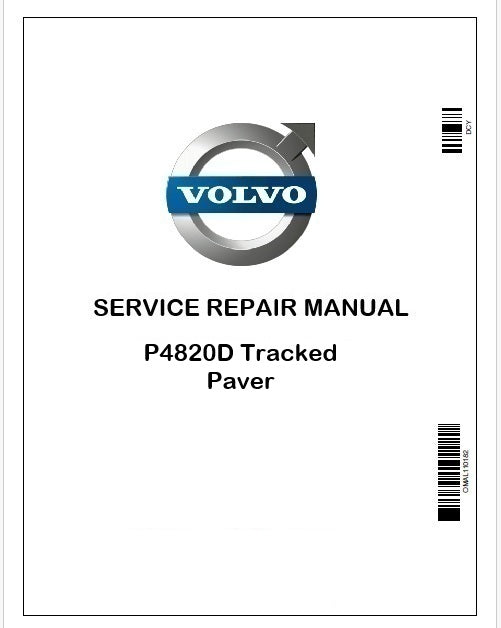 Volvo P4820D Tracked Paver Repair Service Manual PDF PID:12783828