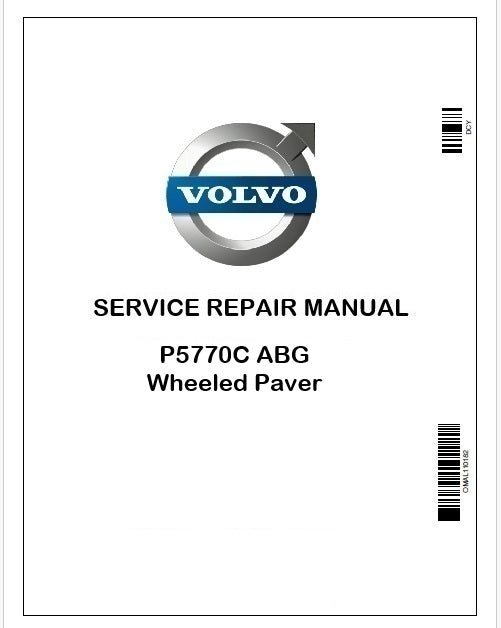 Volvo P5770C ABG Wheeled Paver Repair Service Manual PDF PID:12783763