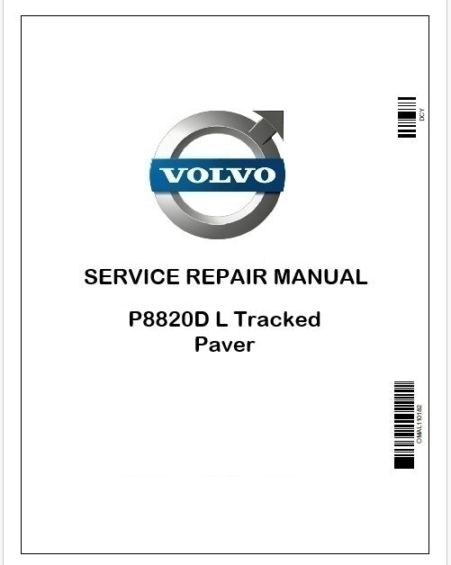 Volvo P8820D L Tracked Paver Repair Service Manual PDF PID:53726241