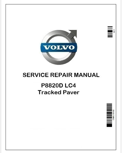 Volvo P8820D LC4 Tracked Paver Repair Service Manual PDF