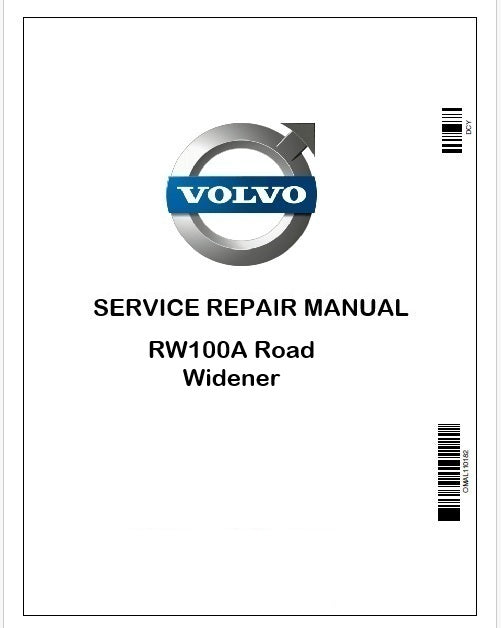 Volvo RW100A Road Widener Repair Service Manual Instant PDF