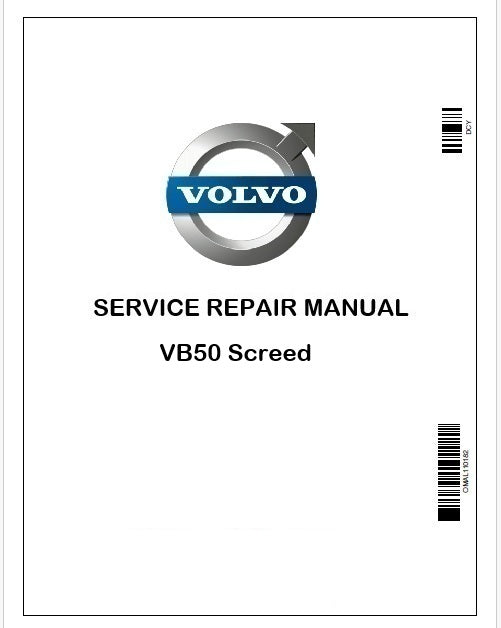 Volvo VB50 Screed Repair Service Manual Instant PDF